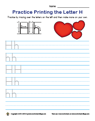 Practice writing the letter H