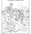 Headless Horseman chasing Ichabod Crane Coloring Page