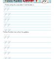 A worksheet to practice cursive writing