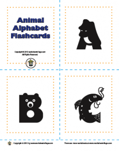 animal ABC flashcards set