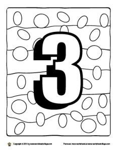 color the whimsical number 3