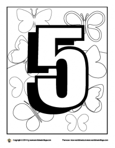 color the whimsical number 5