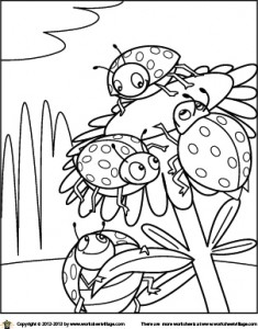 Lady Bugs Coloring Page – Worksheet Village