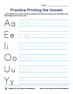Vowel printing practice