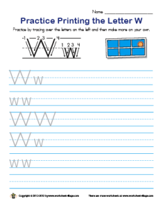 Practice Printing the Letter W – Worksheet Village