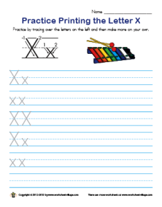 Practice printing the letter X