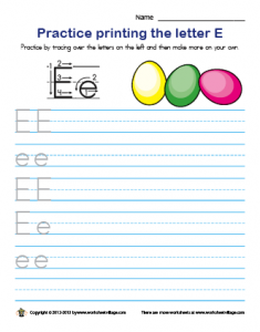 Practice writing the letter E