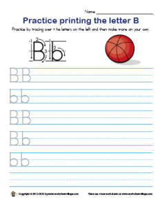 practice writing the letter B