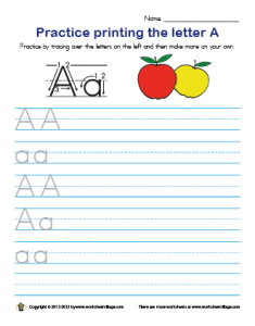 Practice writing the letter A