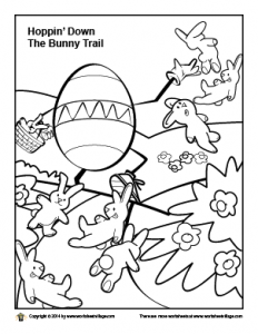 Hopping down the bunny trail coloring page