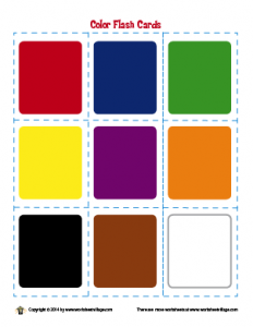 Color flash card set for K-Pre-K