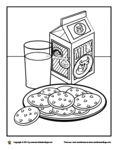 milk and cookies coloring page
