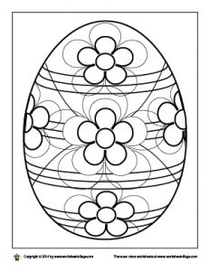Ornate Easter egg coloring page