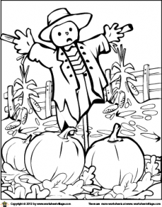 scarecrow in pumpkin patch