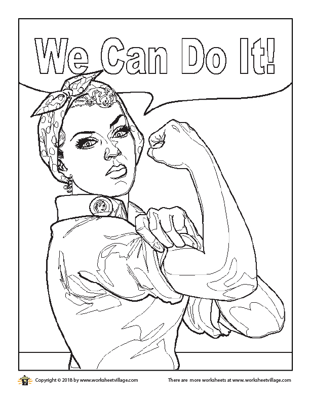 We Can Do It Coloring Page Worksheet Village
