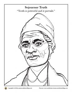 Coloring page of Sojourner Truth
