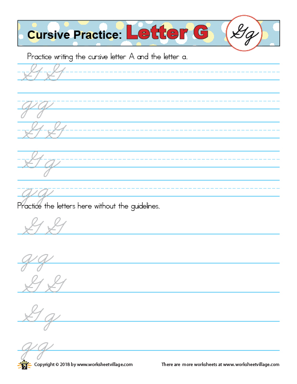 Practice Writing the Letter G – Worksheet Village