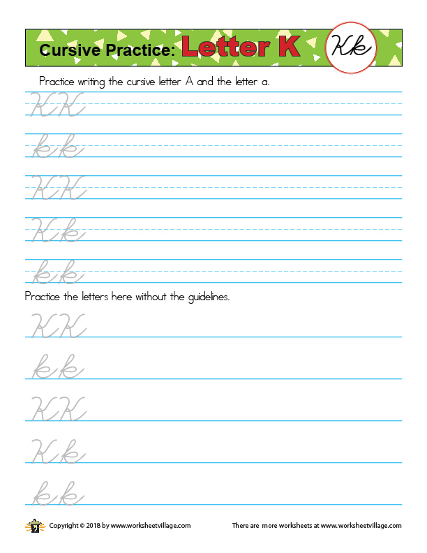 Practice Writing the Letter K – Worksheet Village